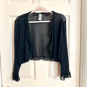 Black mesh sangria woman crop jacket